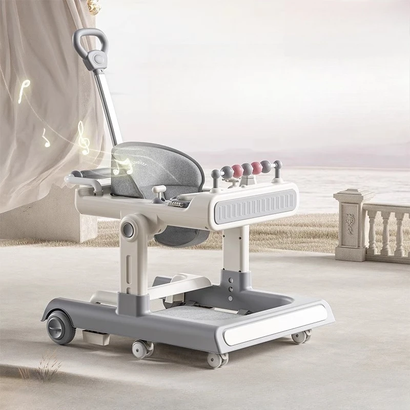  Trotteur Anti-roulis pour bébé, chariot à pousser assis sur pied, cadre triangulaire Stable avec hauteur à 3 positions, croiseur d'apprentissage sûr multifonctionnel