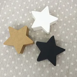 Five-pointed Star Kraft Paper Tags White Black Brown Label Luggage Note Blank Price Hang Tag Gift Wedding Party Card 100pcs