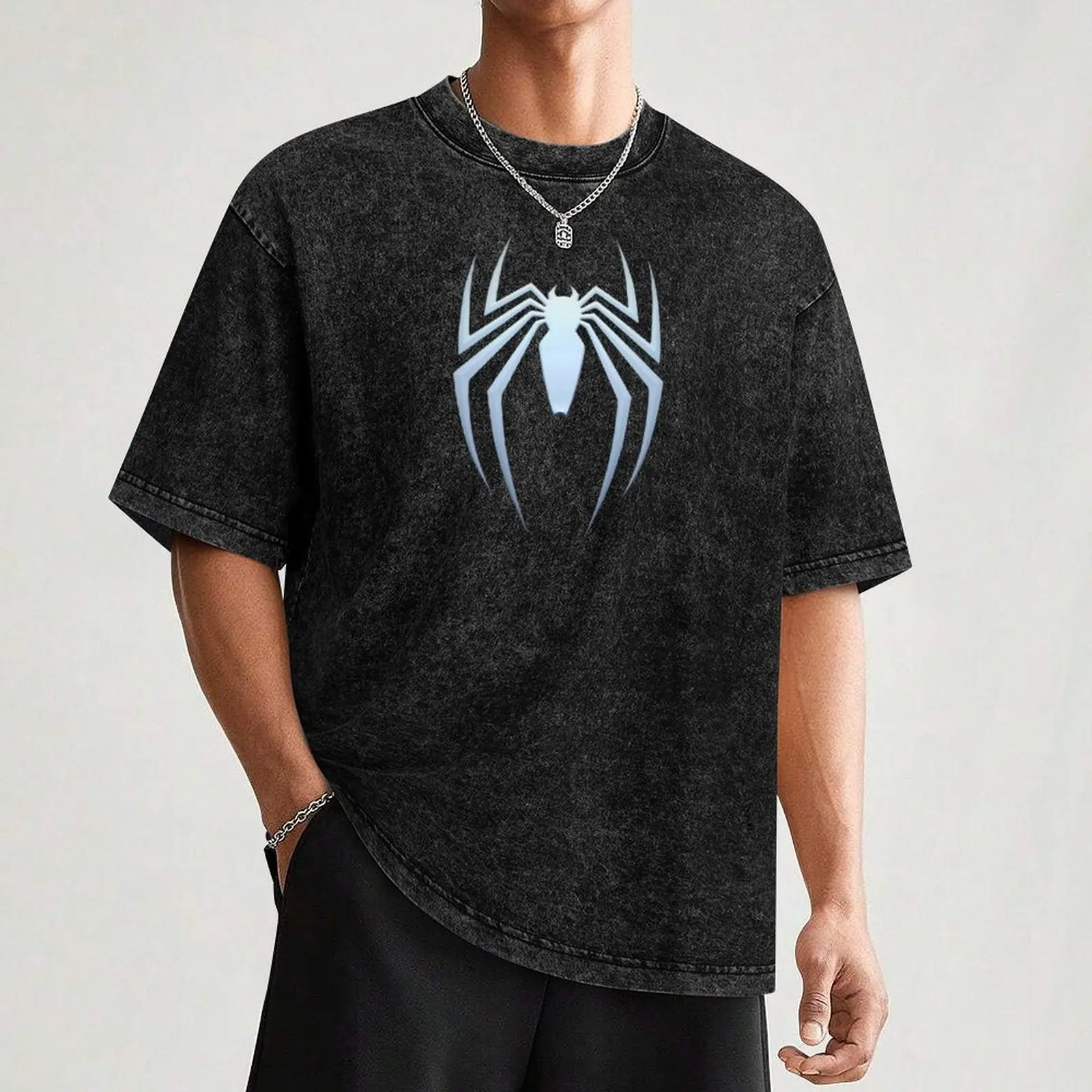 Spider Black T-Shirt Creative Graphic Tee Shirt