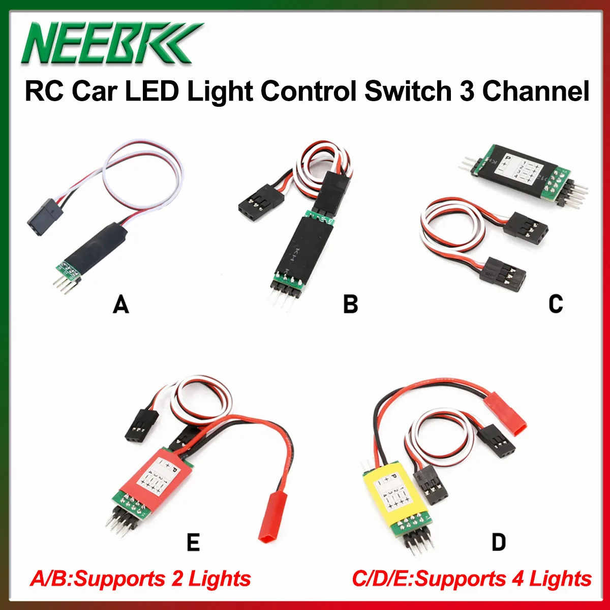 

Радиоуправляемая автомобильная светодиодная лампа, панель управления освещением, система включения/выключения, 3 канала для 1/10 1/8, гусеничного багги, автомобиля, аксессуары для дорожной модели