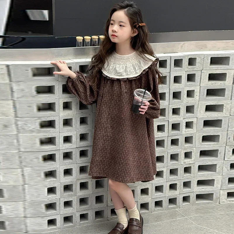 

Girls Dress Autumn 2024 New Fashion Korean Children Early Autumn Dress Children Spring and Autumn Long Sleeve Dress