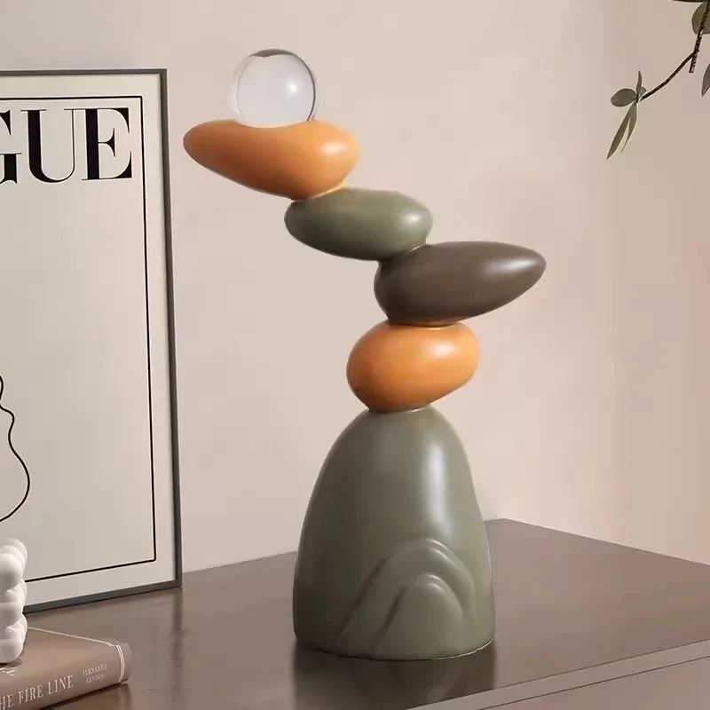 Colorful Stacked Stone Landscape Mountain Peak Ornaments Desk Decoration Creative Landscape Modern Crafts Room Aesthetic Decor