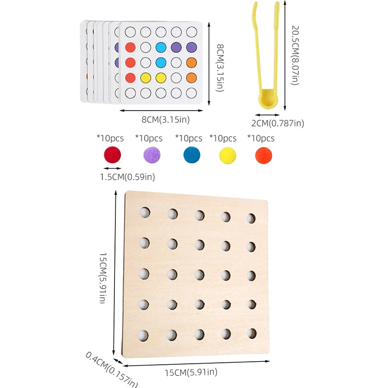 ไม้ Montessori การเรียงลําดับสีการจับคู่คลิปลูกปัดของเล่นมอเตอร์การฝึกอบรมการเรียนรู้เกมการศึกษาสําหรับเด็กเด็ก