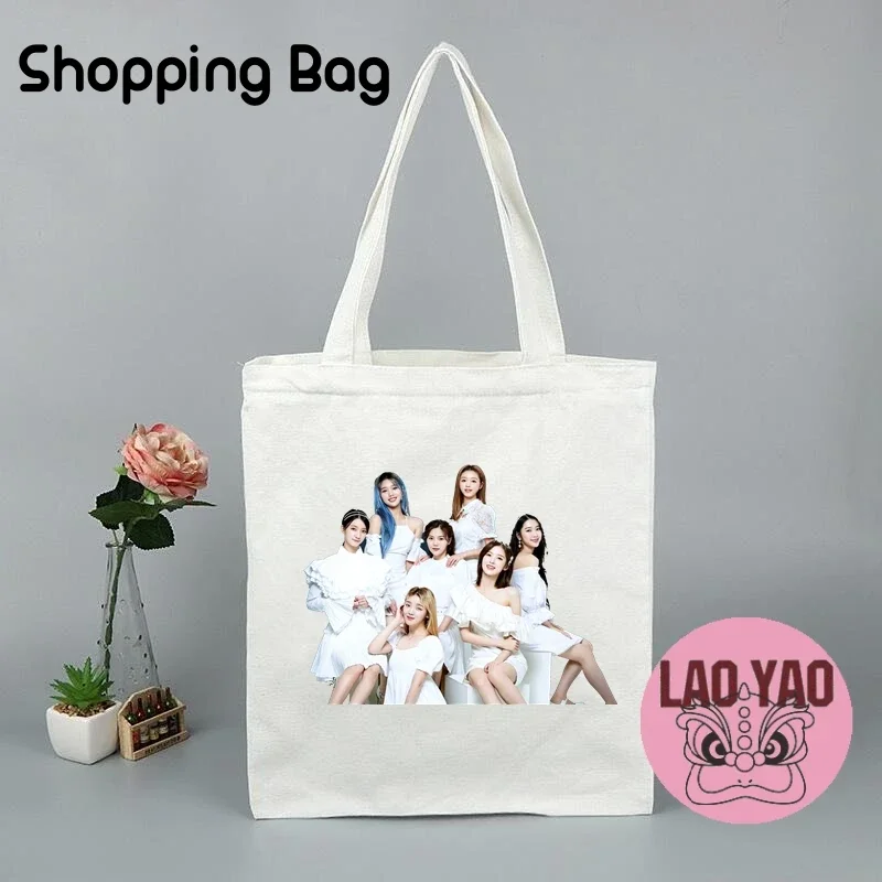 Regali musicali Shopper Bag for Women OH MY GIRL Totebag borse di stoffa Tote Shopping estetica donna tela grande studente universitario