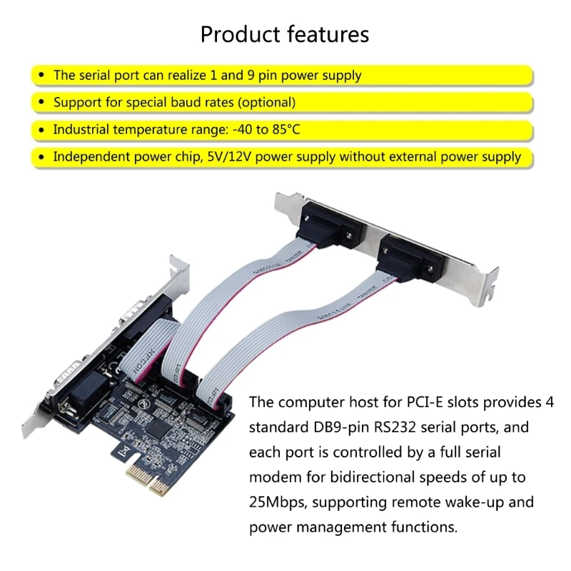 PCIE to Two Serial Port RS232 COM Port DB25 Printer Parallel Port LPTto PCIE PCIExpress Expansion Adapter Card AX99100