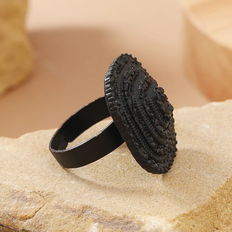 Elegant Geometric Rhinestone Inlaid Opening Ring