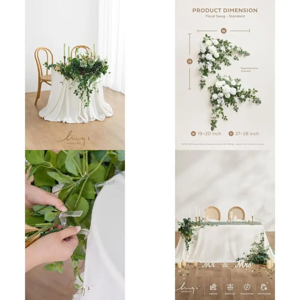 

Искусственные гирлянды из изумрудов и золота для свадебных центральных украшений столов и декора арок