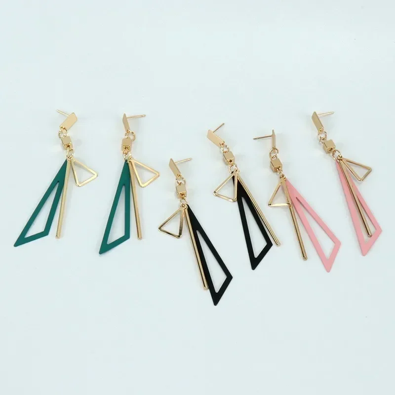 

Korean Fashion Long Statement Geometric Triangle Tassel Dangle Drop Earrings For Women Earrings Fashion Jewelry Gifts