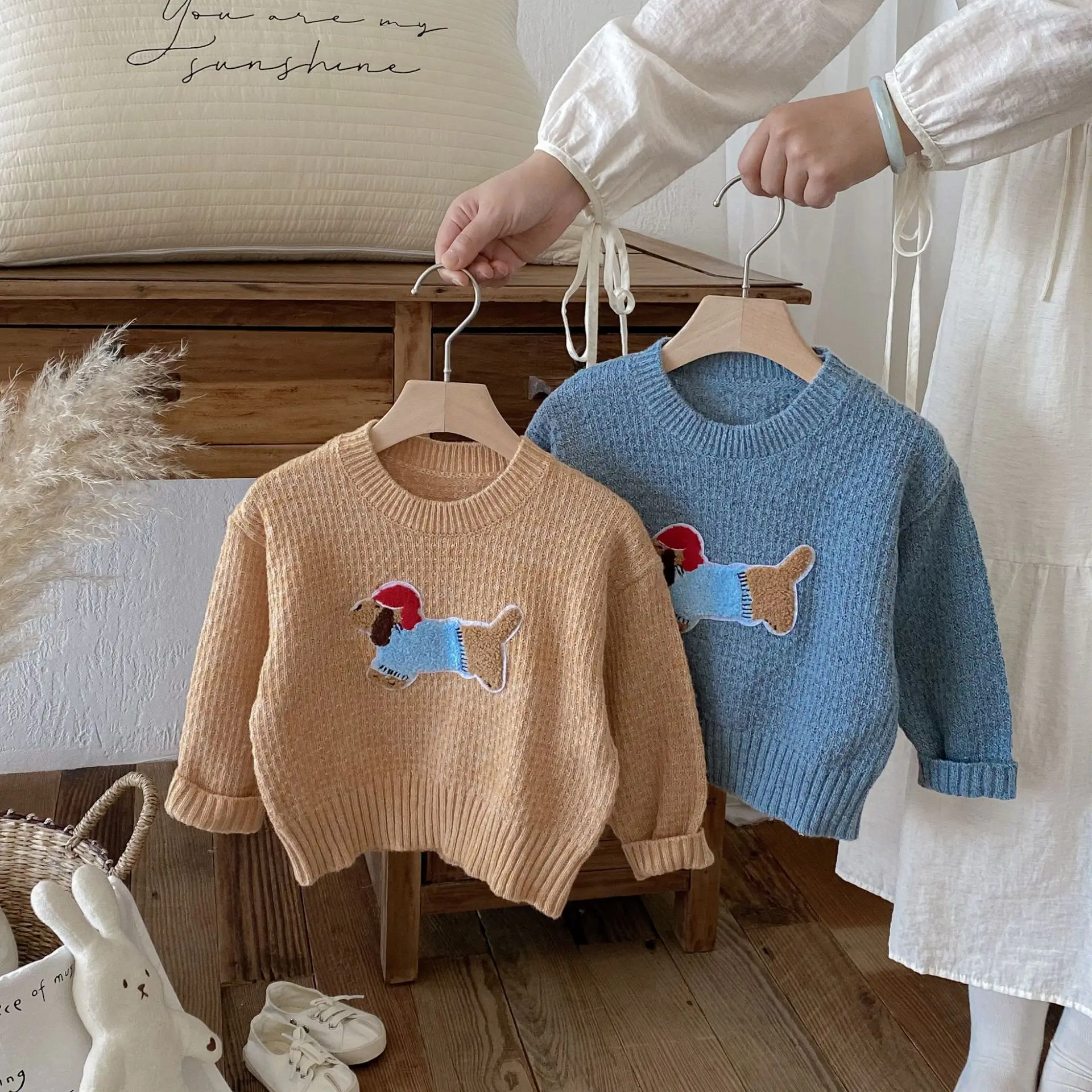 

2025 Fall Winter Korean Style Kids Cartoon 3D Knitted Sweater Unisex Baby Loose Pullover Top Animal Print Warm Boy Girl Clothes