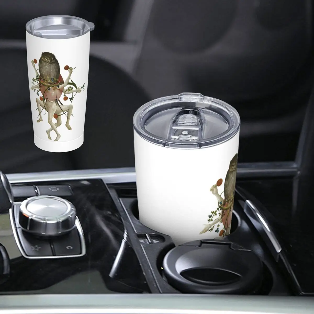Hieronymus Bosch Dancing Owl Stainless Steel Tumbler Vacuum Insulated Mug Thermal Cold Cups Straws With Lid 20oz