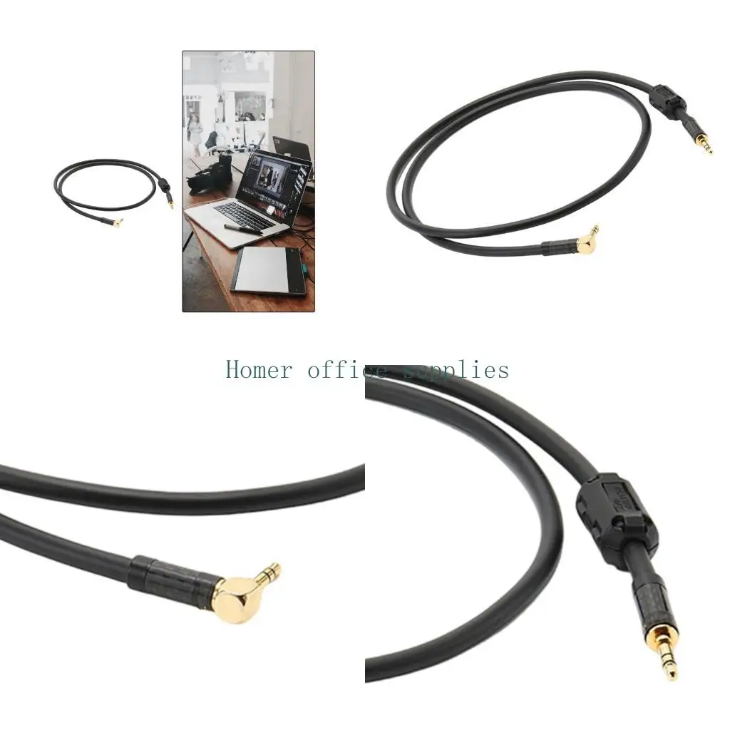 K43B 3.5Mm Stereo Earphone Cable with Ferrite Cores and Gold-Plated Plugs for Home Speakers Amplifiers Mixer Daily 19.69in