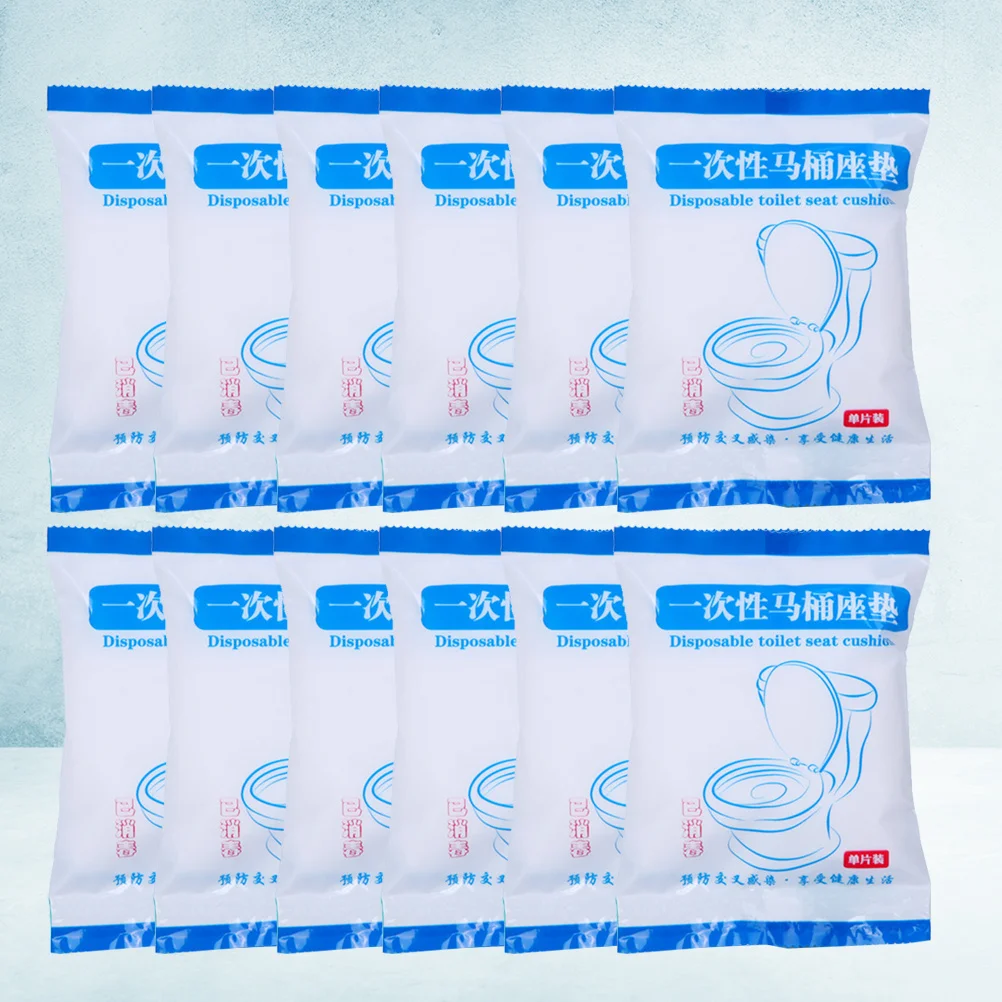 

50Pcs Toilet Seat Cushion Disposable Non-Woven Thick Portable Toilet Mat Seat Cover for Travel Hotel Ktv Office Use White