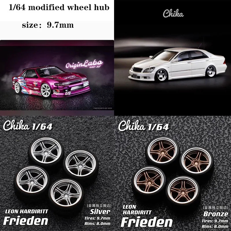 

Model Car Modified Wheel Hub1/64 Chika DRFX7/FIVESTA/Frieden 9.7mm Rodas 1:64 Borracha Resin Wheels Suitable for 1:64 Model Cars