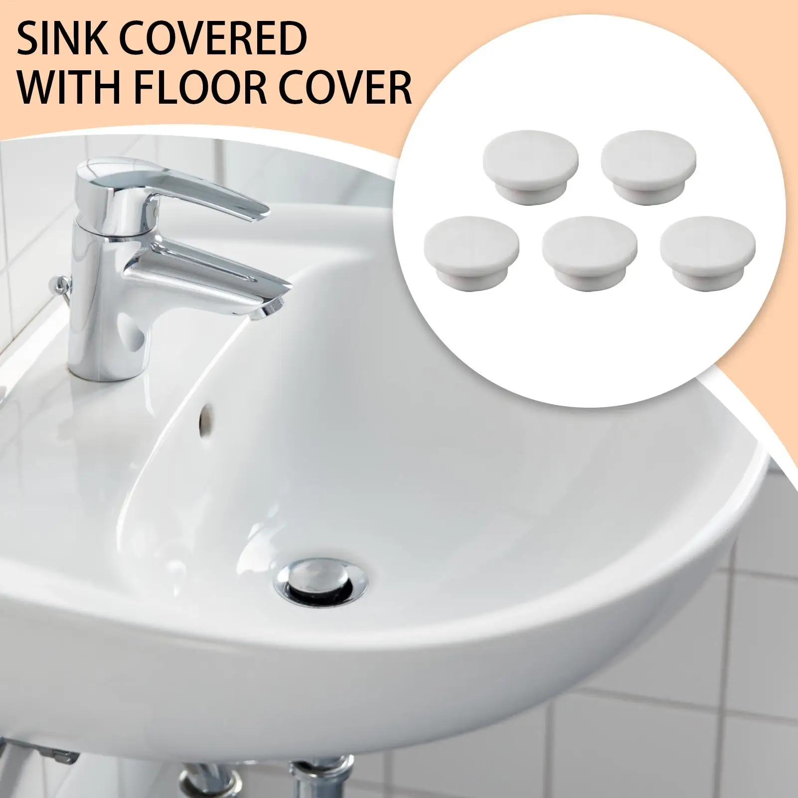 

5-комплект силиконовых пробок для раковины и сливных пробок для ванны — универсальная замена уплотнительной пробки для боковых отверстий для раковины, ванной комнаты, кухни