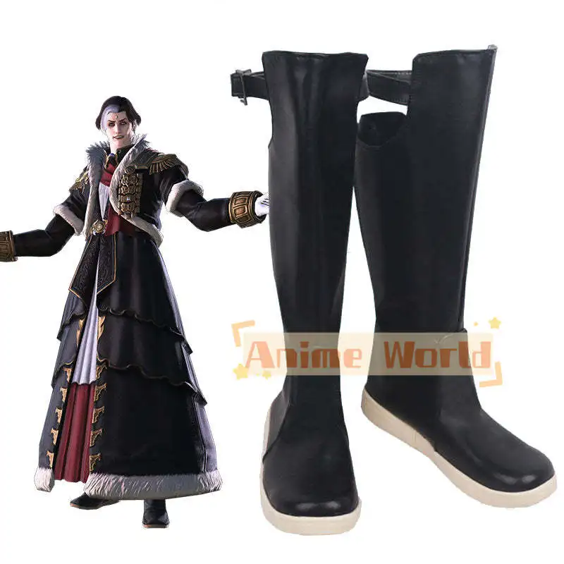 Final Fantasy XIV FF14 Emet-Selch Hades Solus Zos Galvus Shoes Cosplay Boots Halloween Carnival Boot Custom Made