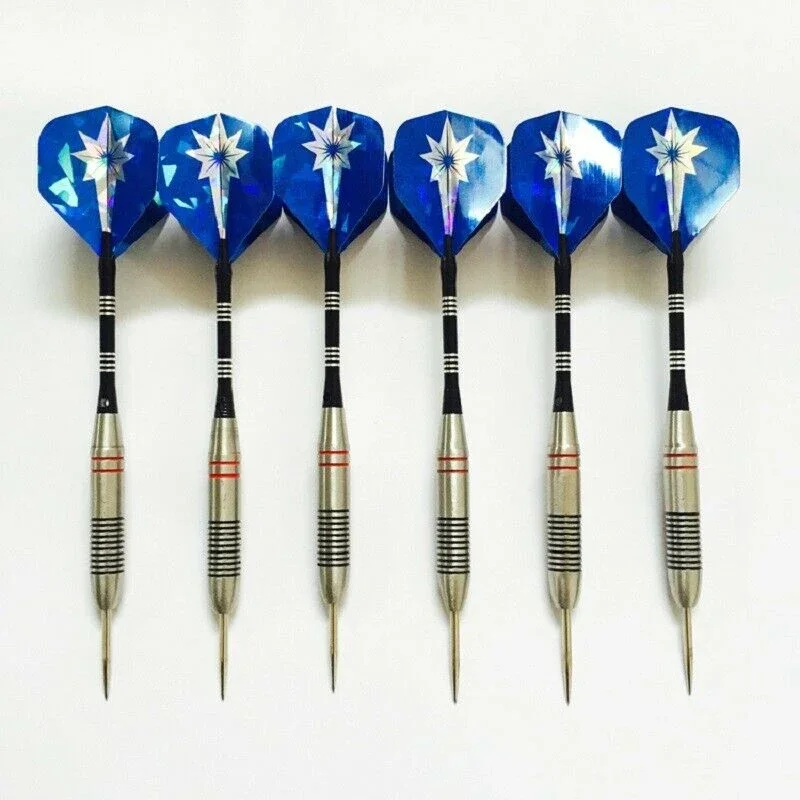 24g Professional Dart Set 6PCS Steel Tip Darts Flights Anti-Fall Hard Dart Stainless Steel Dart Flying For Electronic Dartboard