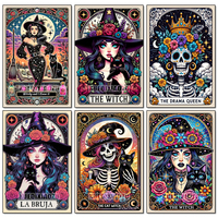 Witch Tarot Diamond Painting Kit DIY Full Rhinestone Painting Art Mosaic Cross Embroidery Set Home Decor Hobby Gift
