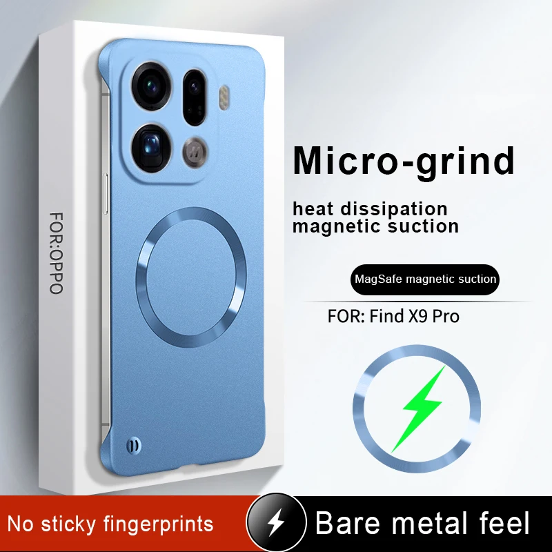 حافظة لهاتف OPPO Find X9 Pro غطاء مغناطيسي فاخر بدون حدود لهاتف OPPO Find X9 Pro ممتص للصدمات Funda