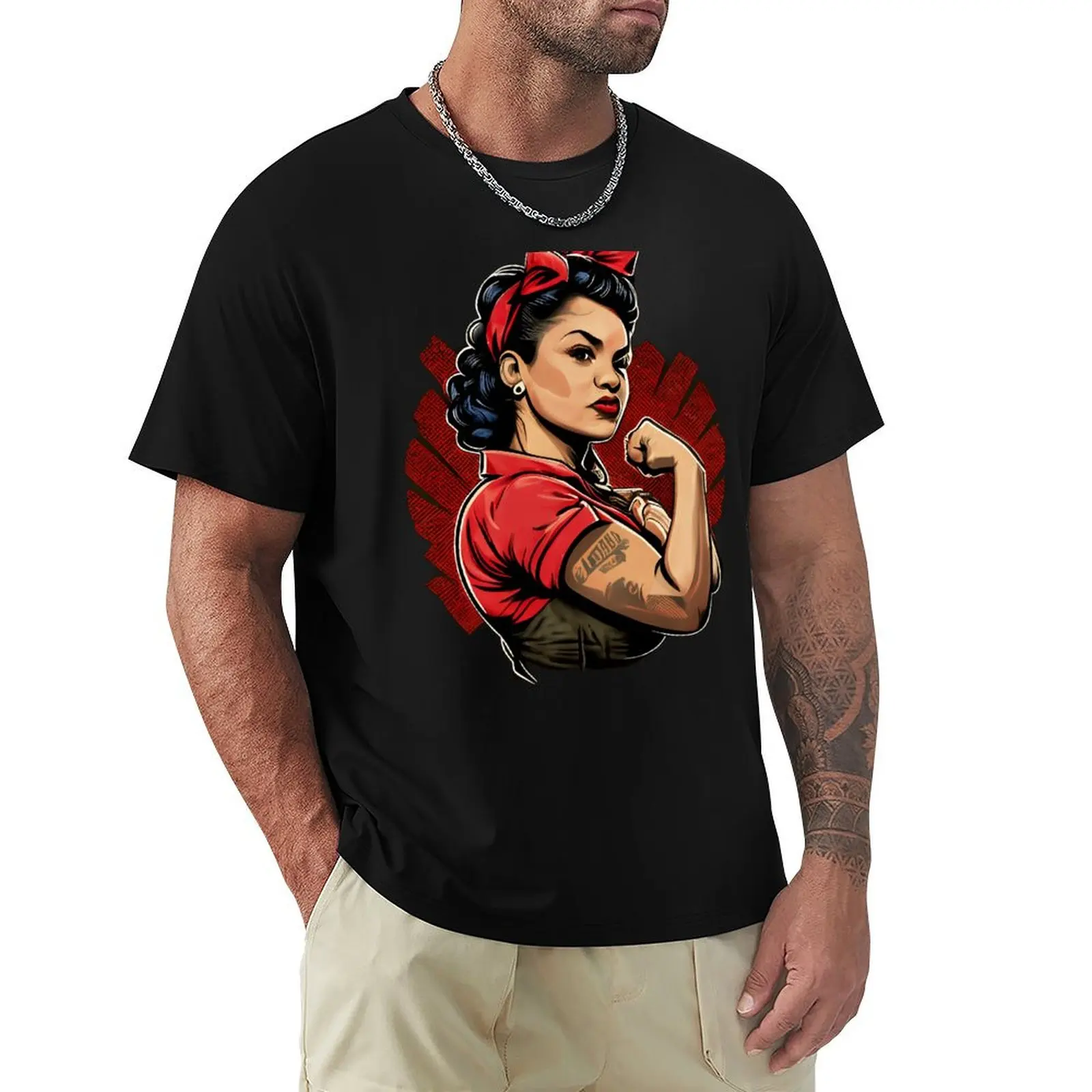 Camiseta Rosalinda the Riveter - Camiseta informal con estampado moderno para empoderamiento latino