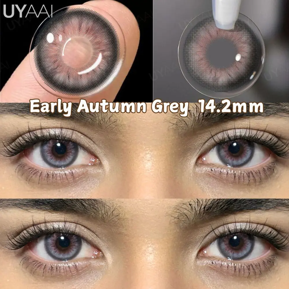 UYAAI 1 Pair Blue Colored Lenses Beauty Green Eye Color Lenses Gray Lenses Korean Lenses Natual Brown Lens Makeup Green Lens