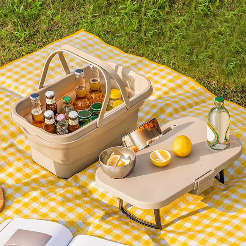 Cestino da picnic pieghevole Cestino da picnic multifunzionale Cestino da picnic anti-perdite Cestino da picnic portatile Tavolo isolato impermeabile