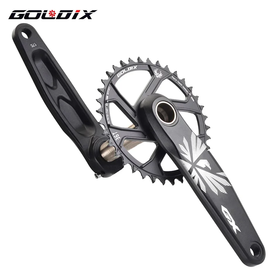 GOLDIX Bicycle Crankset 170/175mm Crank length 0mm Offset Install Directly Chainring 30/32/34/36/38T For Mountain Bike Crankset