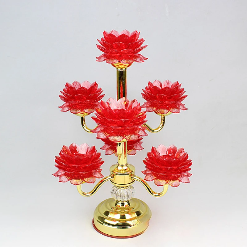 seventh grade LED variation seven color, lotus supply long light, household temple Guanyin Bodhisattva lamp