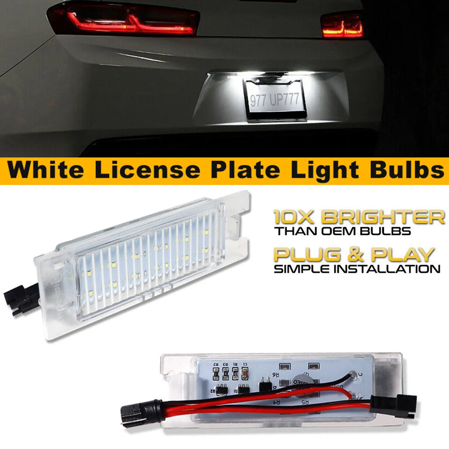

Winetis 2Pcs For Ford Explorer Fusion Fiesta 2011-2019 SUPER BRIGHT 6000K White LED License Plate Lights Number Tag Lamps