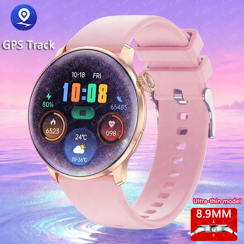 초박형 모델 스마트워치 남성용 GPS 트래커 150+ 스포츠 모드 방수 시계 1.43인치 심박수 블루투스 통화 스마트워치 2025