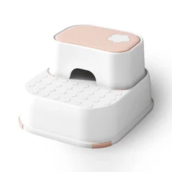 Double up 2 Step Stool for Kids, Anti-Slip Sturdy Toddler Two Step Stool for Toilet Potty Training, Bathroom, Kitchen