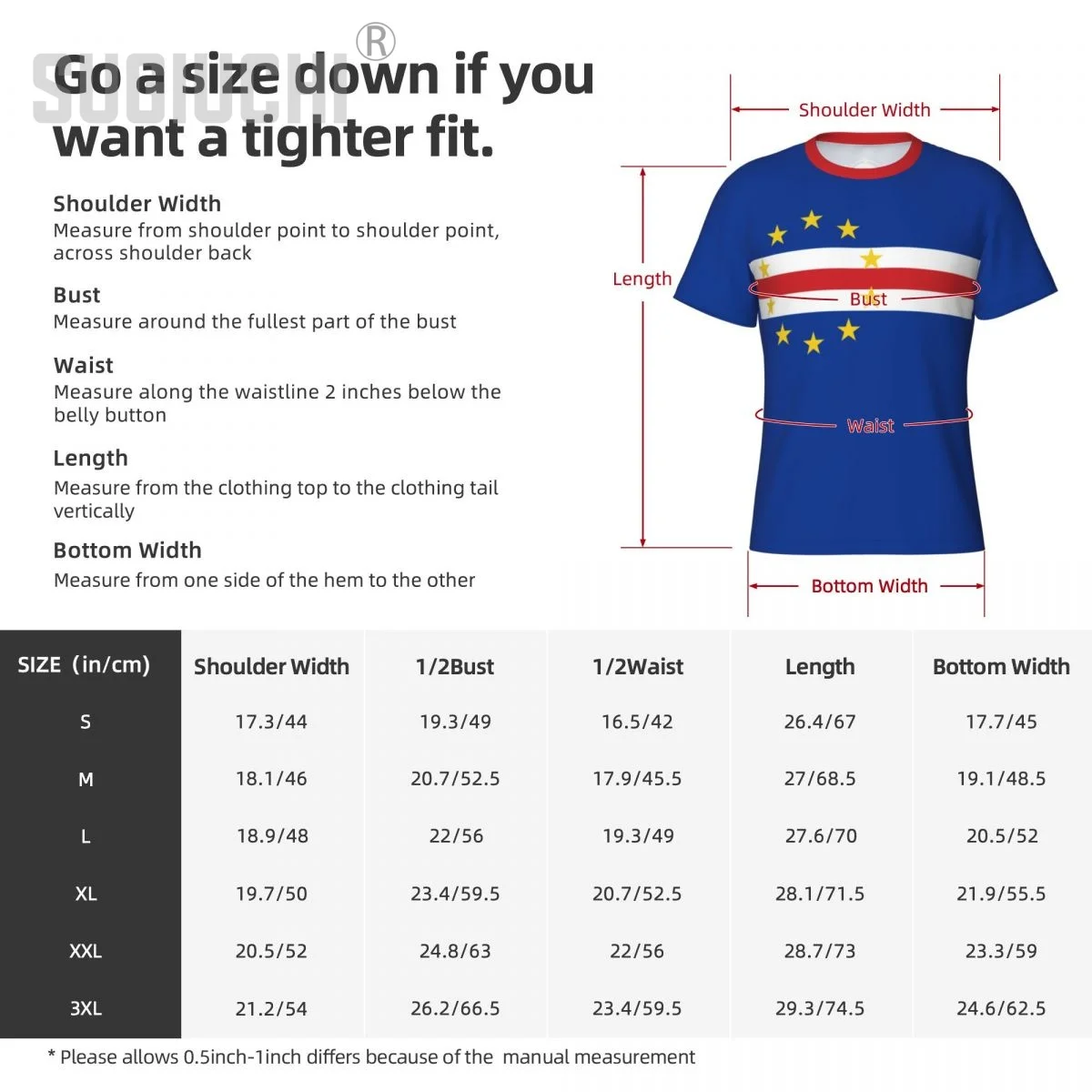 Tight Sports T-shirt Cape Verde Flag Cape Verdean 3D For Men Women Tees jersey Clothes Soccer Football Fans Patriotic T shirt image 6