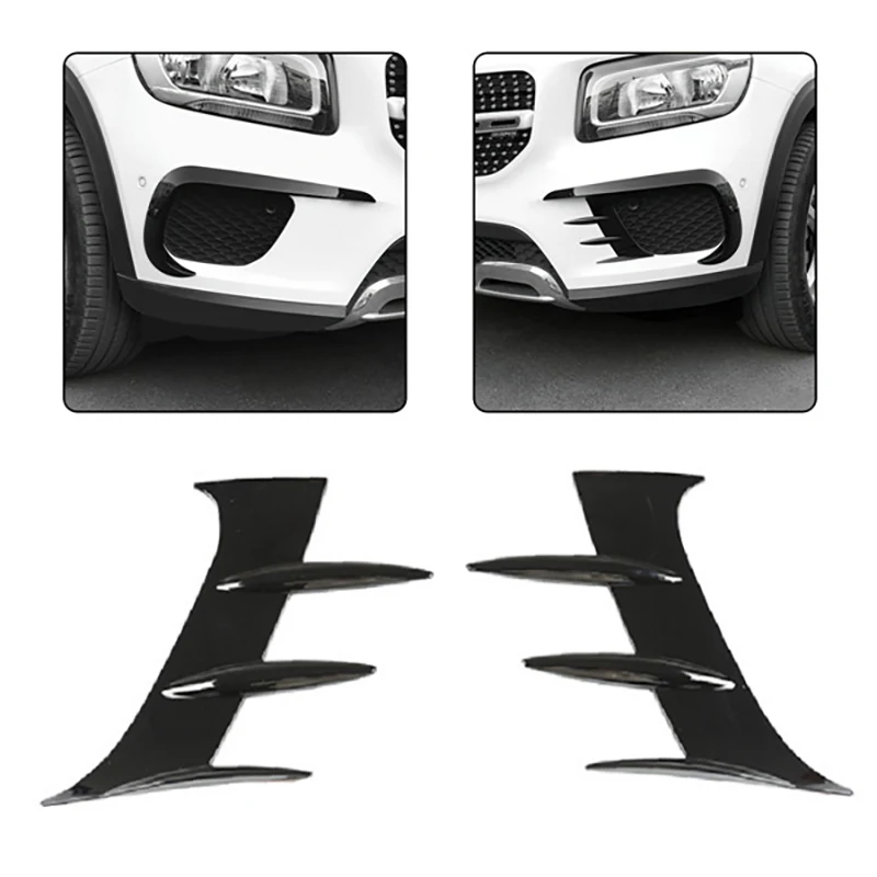 2Pcs Car Front Bumper Splitters Side Wind Knife Aprons For Mercedes- Benz X247 GLB180 GLB200 GLB250 2020 2021