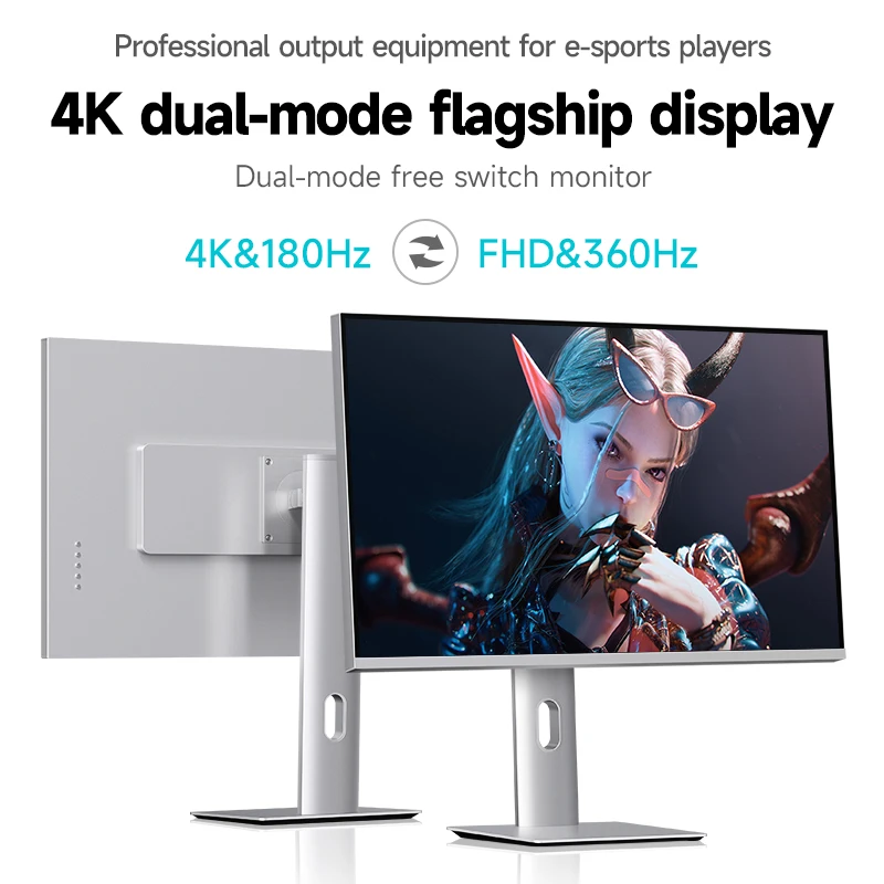 

27"4K 180Hz 360Hz Mode Color-Accurate Fast IPS Monitor 96% DCI-P3 93% Adobe RGB Mac Color Ready Flicker-Free with Alloy Body