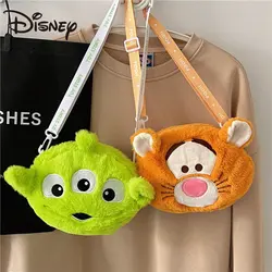 MINISO Disney-bolso de hombro de felpa, bolsa de mensajero de dibujos animados, Alien Tigger, regalo de cumpleaños para el Día de los niños