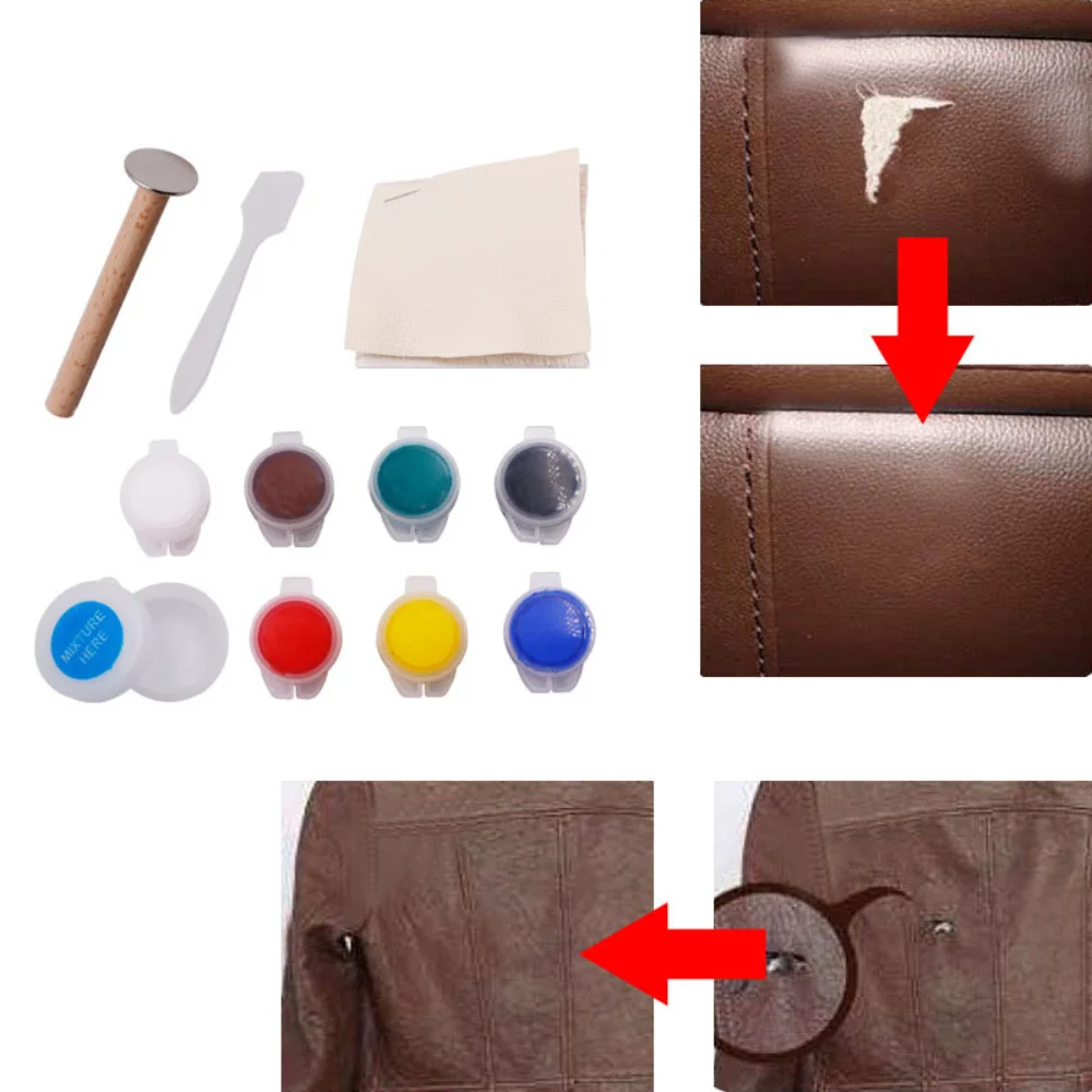 Liquid Skin Leather Repair Tool Set No Heat Car Seat Sofa Vinyl Repair Kits for Cars Seat  Leather Holes Scratch Cracks Rips