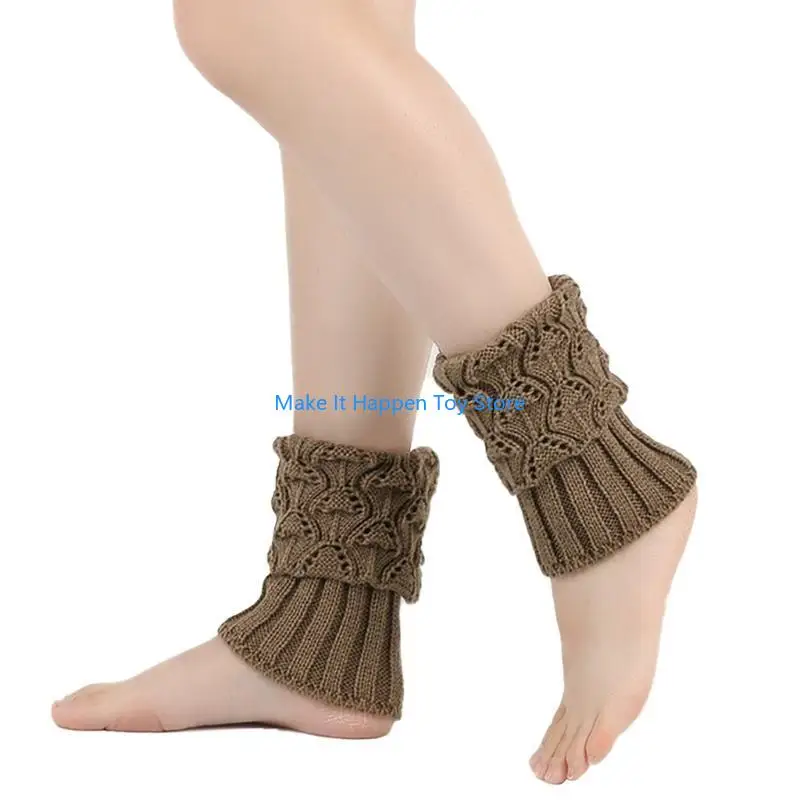 

28EC Trendy Knitted Sock Covers Soft and Warm Leg Warmers for Kids Girls Fashionable Look Ankle Protective Sleeve Case