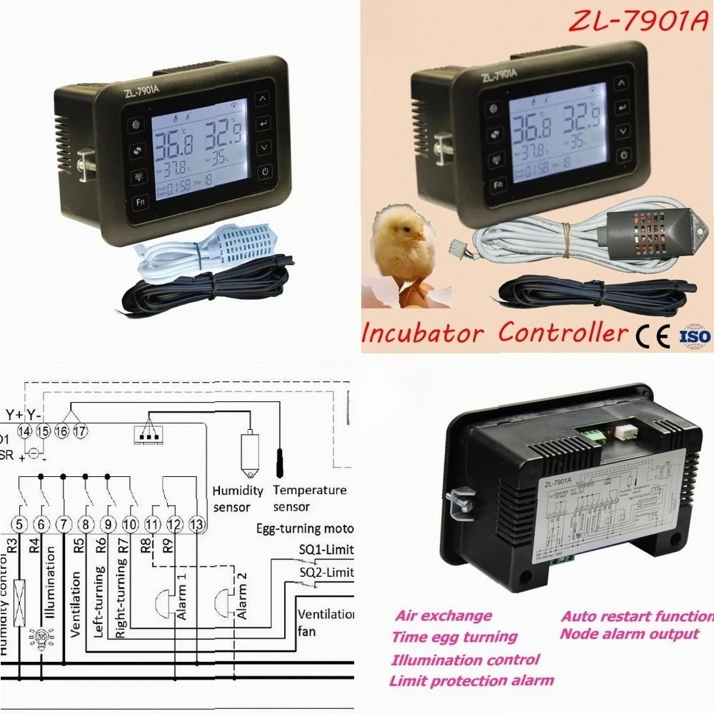 

Интеллектуальный контроллер инкубатора ZL-7901A с PID-регулятором, автоматическое управление температурой и влажностью, многофункциональный.