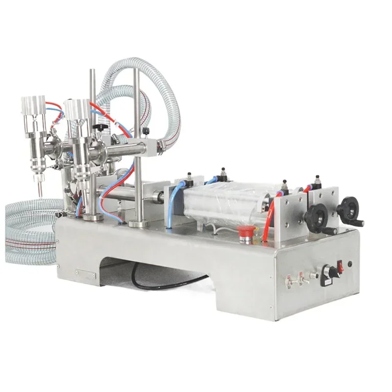 Horizontal pneumatic liquid filling machine