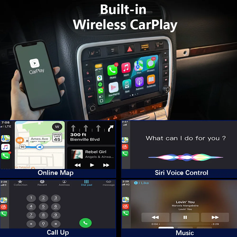 For Porsche Cayenne 9PA 957 955 2002-2010 Auto Radio Stereo Android 14 Carplay Navigation WIFI 4G RDS Multimedia Player CHSTEK