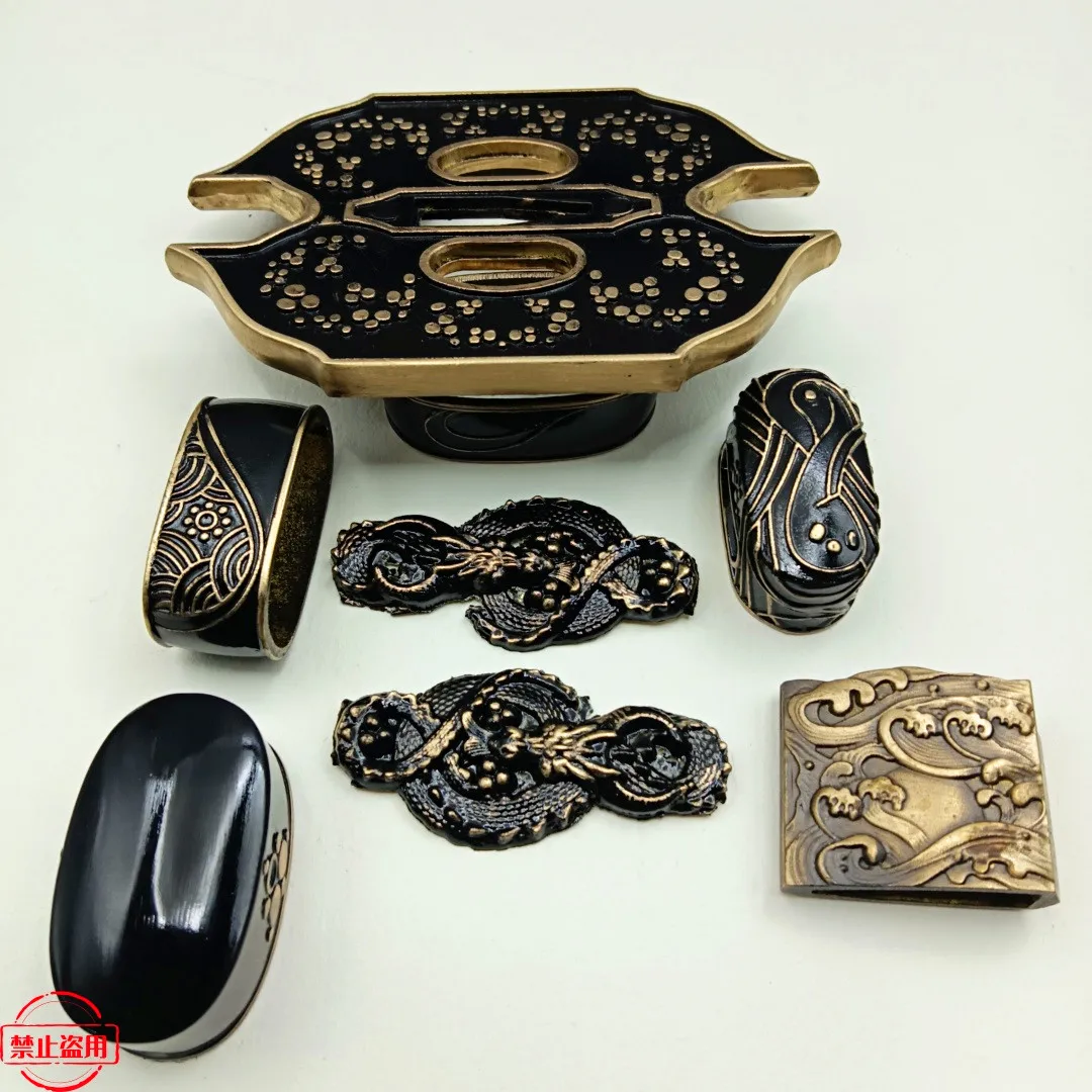 Japanese Copper Brass Tsuba Fuchi Menuki Kashira KOIJICHI KOIJIRI Habaki Fittings For Sword Officer Katana DIY Parts