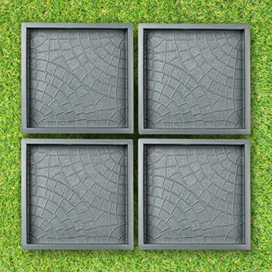 

Plastic Molds Concrete Set Patio Paving Mold 4pcs - Big Large Pathmaker Precast Concrete Molds and Forms Stampcrete for Walkway