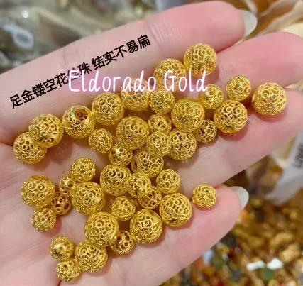 

Золотые бусины Eldorado 999 пробы, натуральное золото, отдельные бусины, шарики из чистого золота, для самостоятельного изготовления браслетов/ожерелий, золотые ювелирные аксессуары, диаметр 5,7 мм