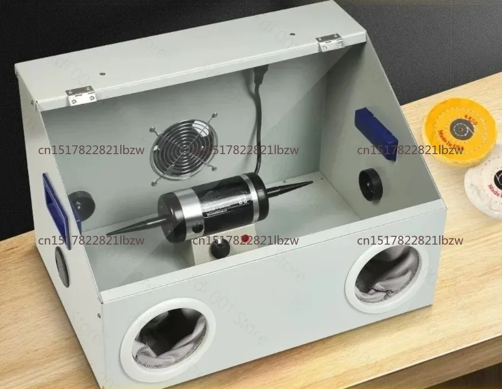 Polishing machine Small desktop grinding and polishing all-in-one machine with dust box cover, jewelry metal Wenwan polishing