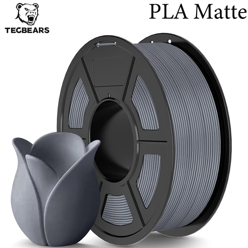 TECBEARS 1KG Matte PLA Filament voor FDM 3D-printer 1.75mm Milieuvriendelijk 3D-printmateriaal Foutvrij voor DE US AU UK Magazijn