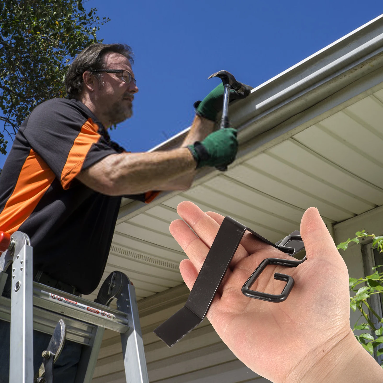 

2 Set Rain Chain Hook Chains for Gutters Adapter House Brackets Rotating Hanging Iron Rainwater Receiver