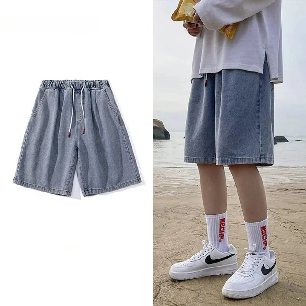 2026 Spring Summer Men Cotton Denim Shorts Casual Beach Daily Wear Men's Streetwear Short Bottoms