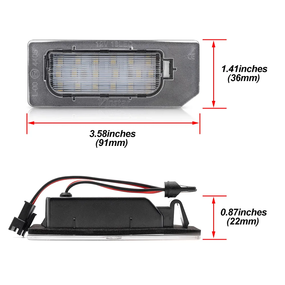 Fits For Mitsubishi 3rd Gen Outlander Sport ASX RVR 2010-2020 Rear Led License Plate Lights Auto Tag Lamps OEM: 8341A132