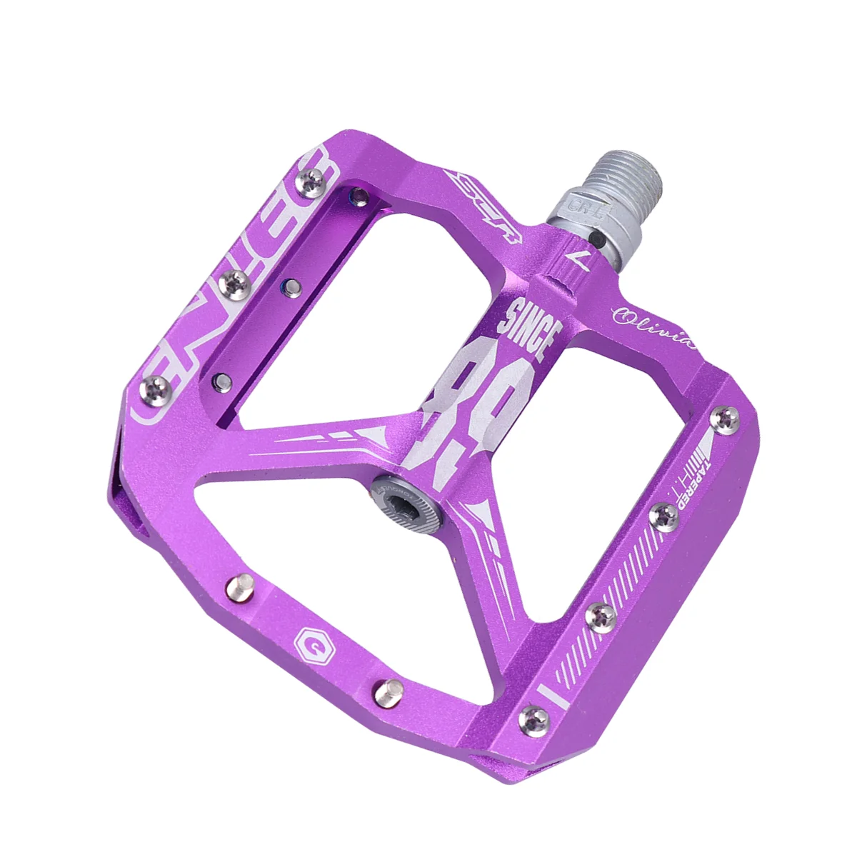 

1 Pair of Universal Mountain Bike Pedal Pedal Non-Slip Platform Flat Pedal (Purple) Metal Bike Pedal Platform Pedal