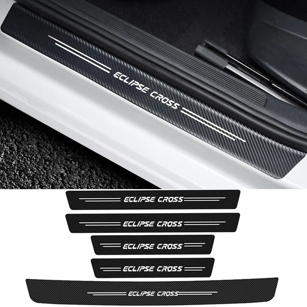 Car Decoration Film for Mitsubishi Eclipse Cross Logo Car Rear Trunk Door Anti Kick Dirty Strip Threshold Sill Interior Stickers