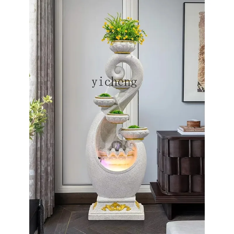 BJ-22  Ornament Fish Pond Wealth Attraction Entrance Living Room Humidification Landscaping Water Curtain Wall Decoration